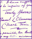 Mark Twain's signature.
